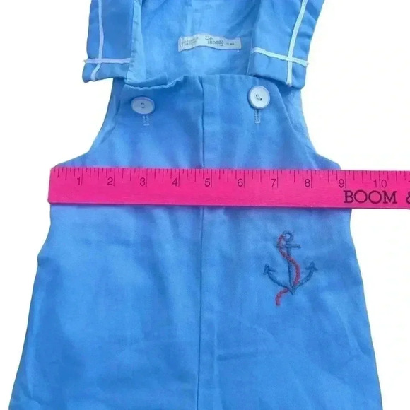 Vintage By Thomas Sailor Romper Longall Anchor Embroidery 12 M Outfit or Costume - Picture 4 of 6
